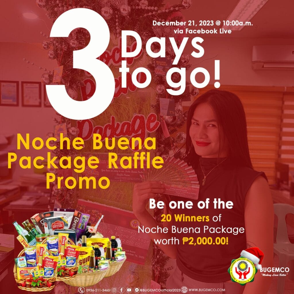 3 days to go! | Bukidnon Government Employees Multi-Purpose Cooperative